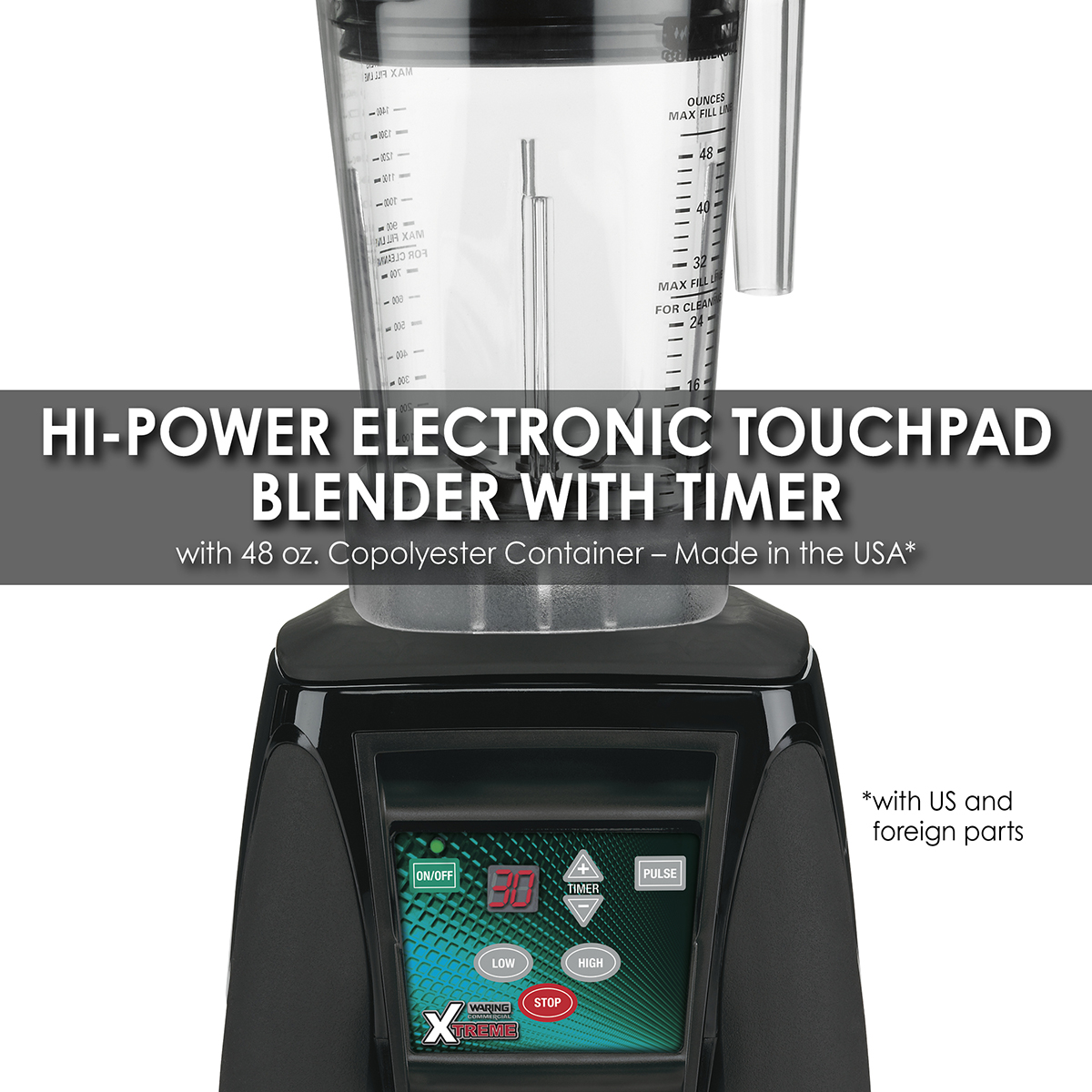 Waring Commercial Hi-Power Electronic Keypad Blender with The