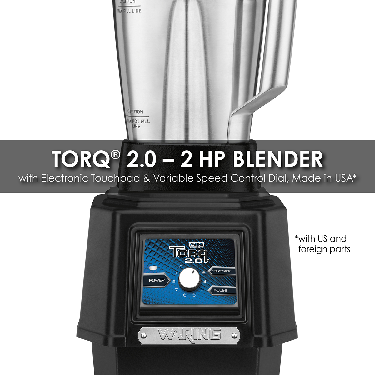 Waring Commercial Torq 2.0 2-HP Blender with Toggle Switch