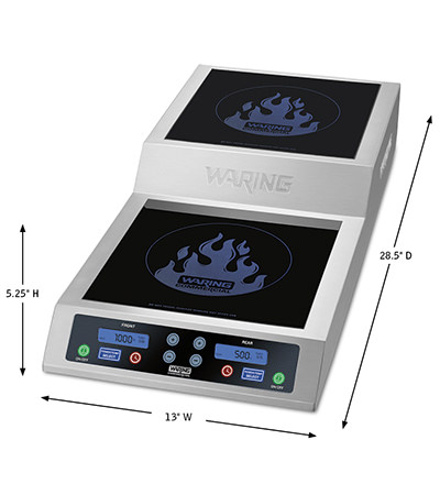 Waring Commercial Step Up Warmer, 2 Burner, 4.748 in. , Silver