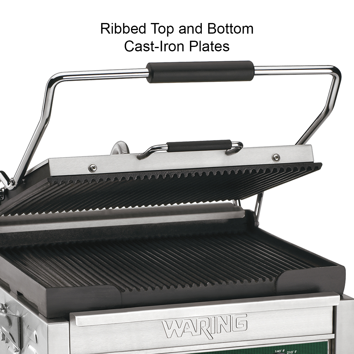 Waring WPG300 Panini Ottimo Grooved Top & Bottom Panini Sandwich Grill -  17 x 9 1/4 Cooking Surface - 240V, 3120W